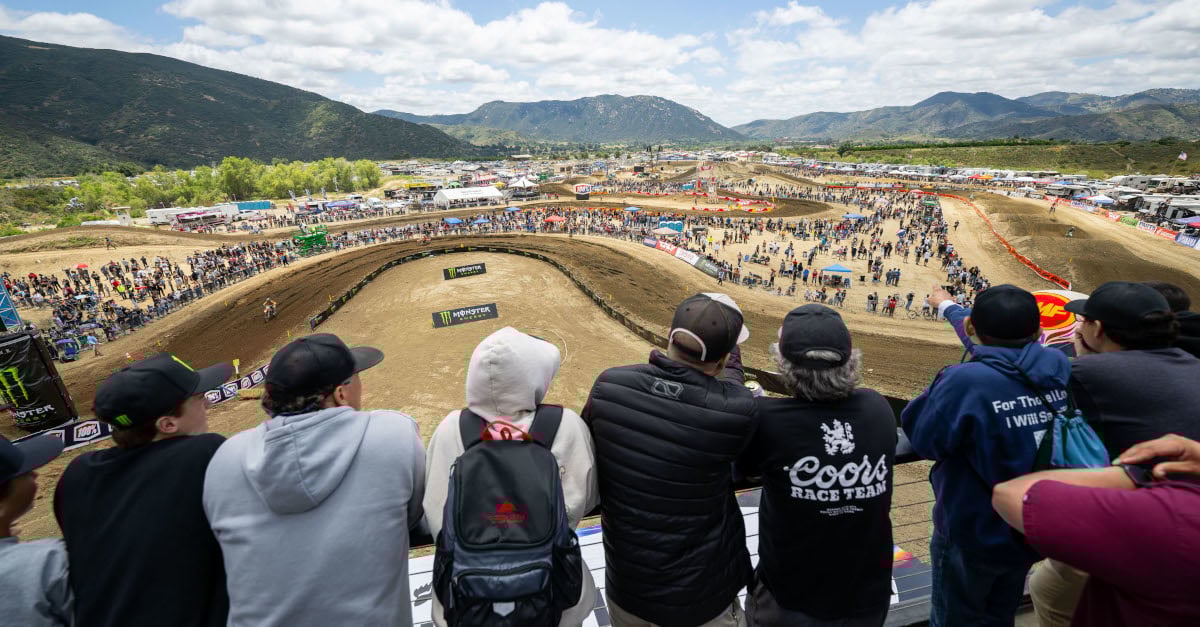 Fans watching Pro Motocross action at Fox Raceway