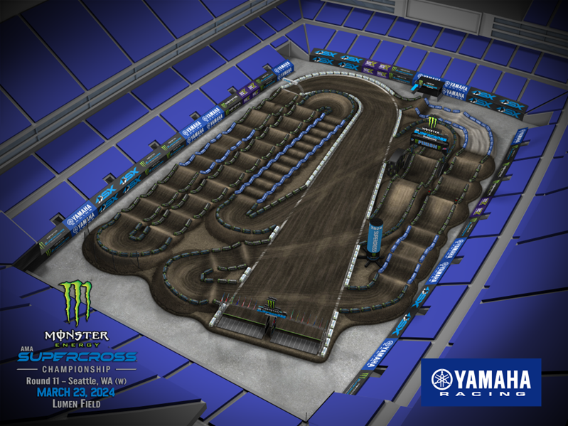 Updated track map for the Seattle Supercross